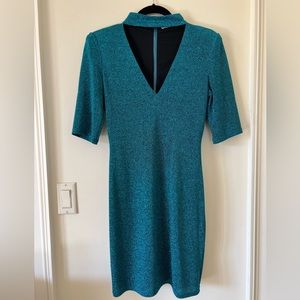 Alice and Olivia sparkling turquoise dress